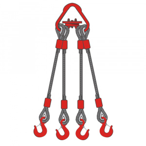 Строп канатный четырехветвевой 4СК 6,3 т, 8,5 м оцинкованный — фото превью