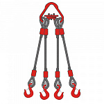 Строп канатный четырехветвевой 4СК 16 т, 7 м неоцинкованный — фото превью