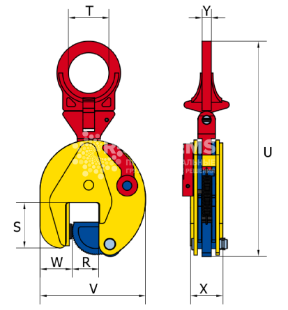 Захват вертикальный Terrier 1.5 TS г/п 1,5 т, лист 0-20 мм - дополнительное фото 1
